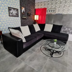 Black and White Sectional Sofa