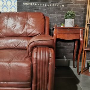Real Leather Reclining Sofa Set