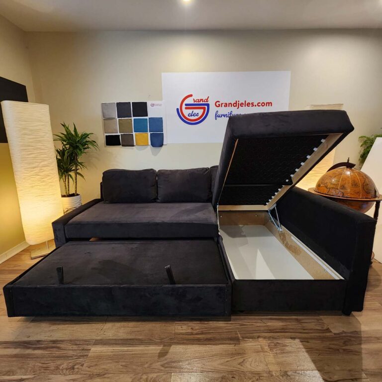 Friheten Sofa Bed Black Velvet IKEA Refurbished