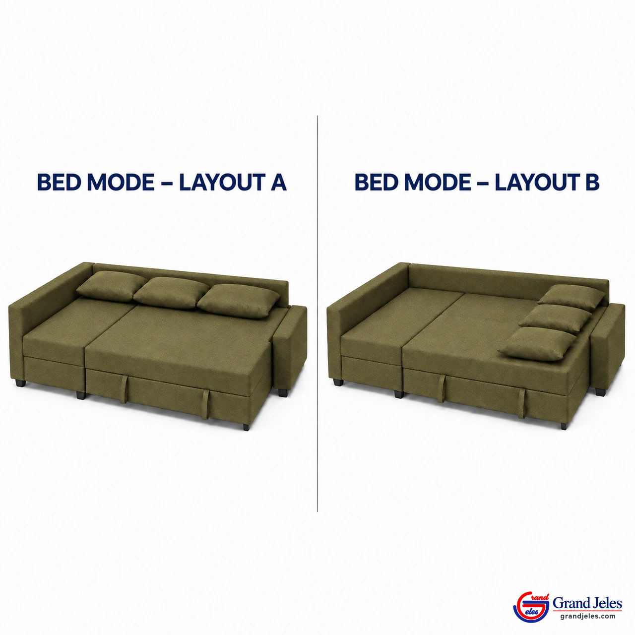 Bed Layouts Olive Green Sofa Bed IKEA Friheten sofa bed shown in two bed mode layouts