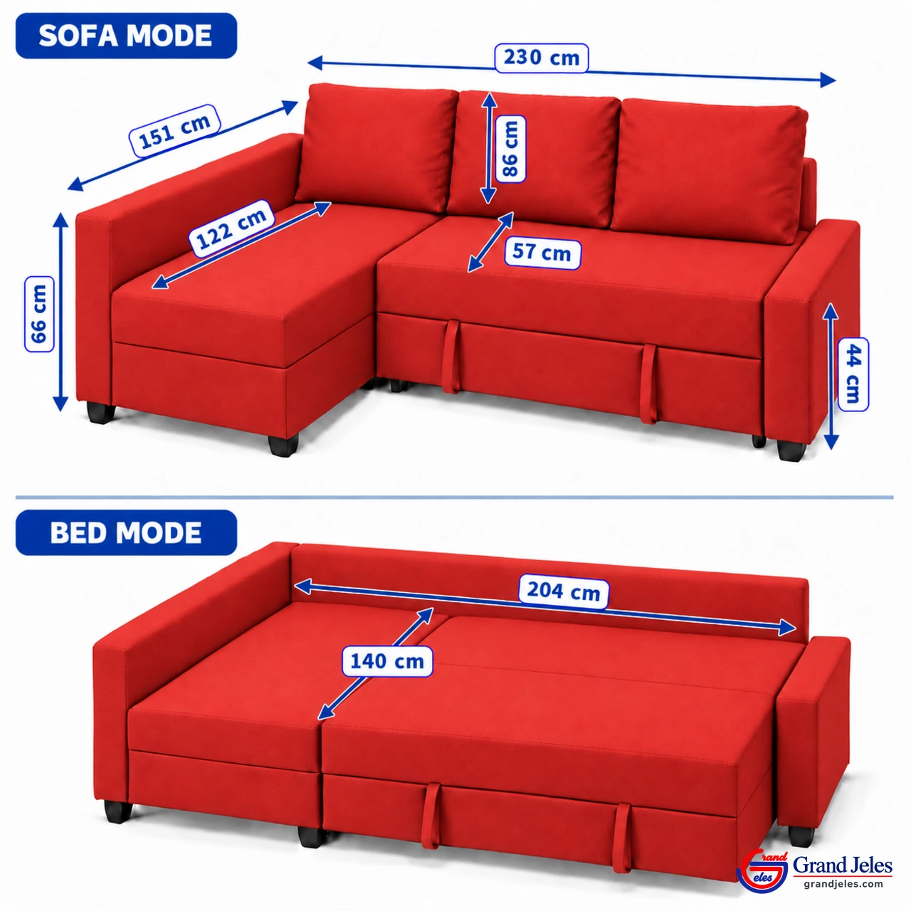 Fire Engine Red Sofa Bed – IKEA Friheten - Image 5