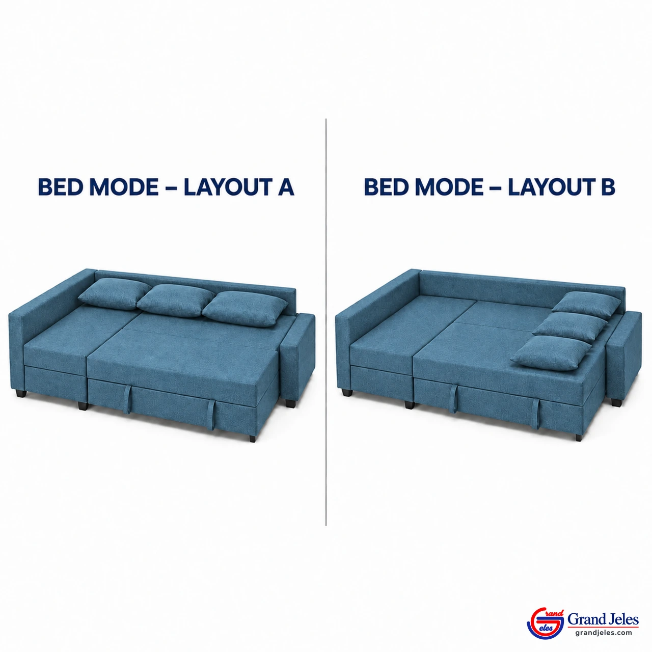 Bed Layouts Aqua Blue Sofa Bed IKEA Friheten sofa bed shown in two bed mode layouts