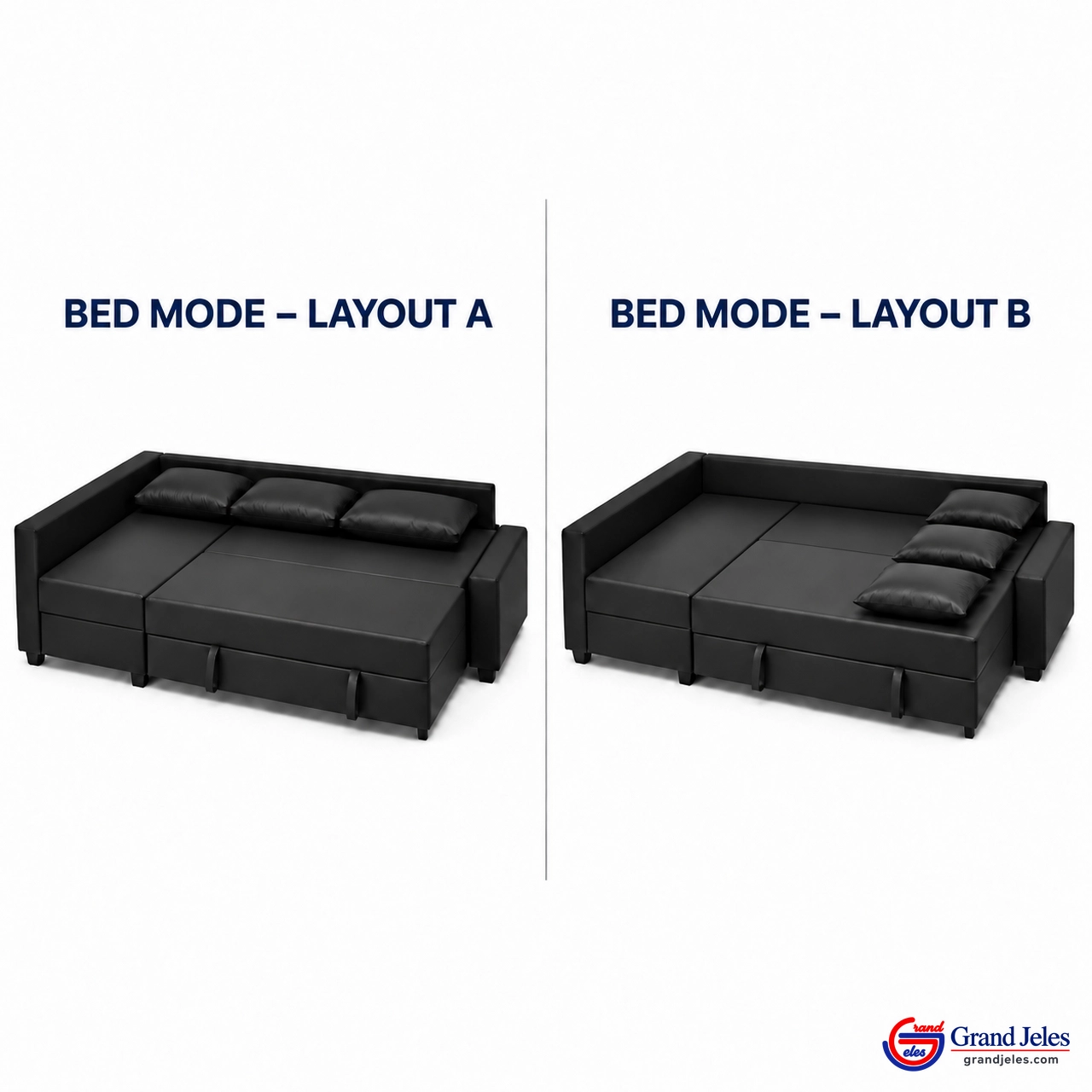 Black Faux Leather Sofa Bed – IKEA Friheten - Image 7