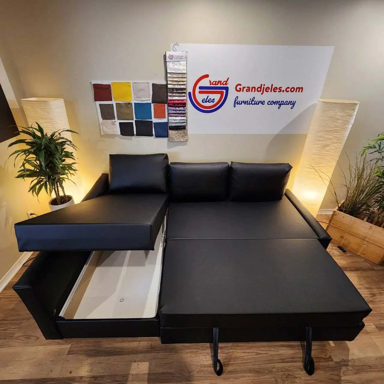 Black Faux Leather Sofa Bed – IKEA Friheten