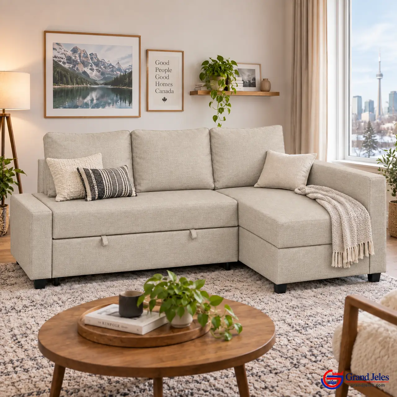 Home / Sofa Mode Light Beige Sofa Bed IKEA Friheten sectional sofa bed in a modern living room