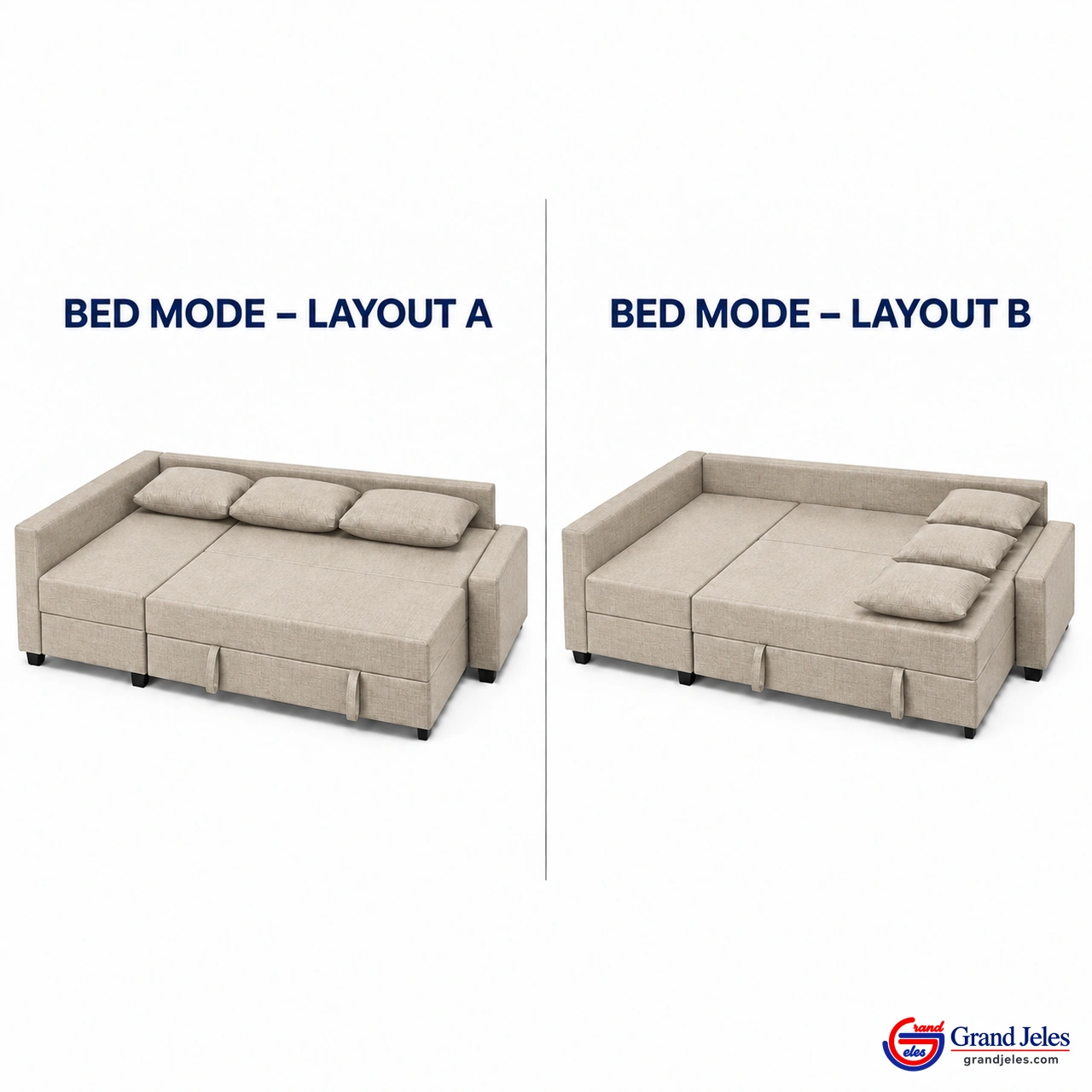 Bed Layouts Light Beige Sofa Bed IKEA Friheten sofa bed shown in two bed mode layouts