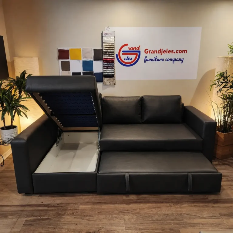 Black Faux Leather Sofa Bed – IKEA Manstad