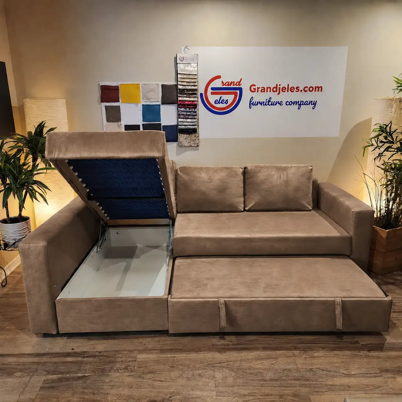 Dark Beige Velvet Sofa Bed IKEA Manstad
