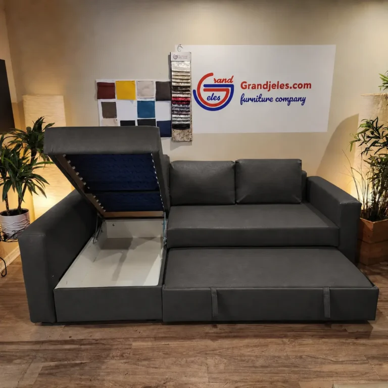 Dark Gray Faux Leather Sofa Bed IKEA Manstad