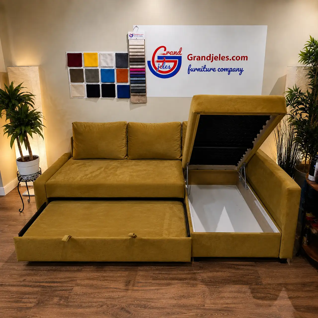 Velvet Mustard Yellow Sofa Bed – IKEA Friheten