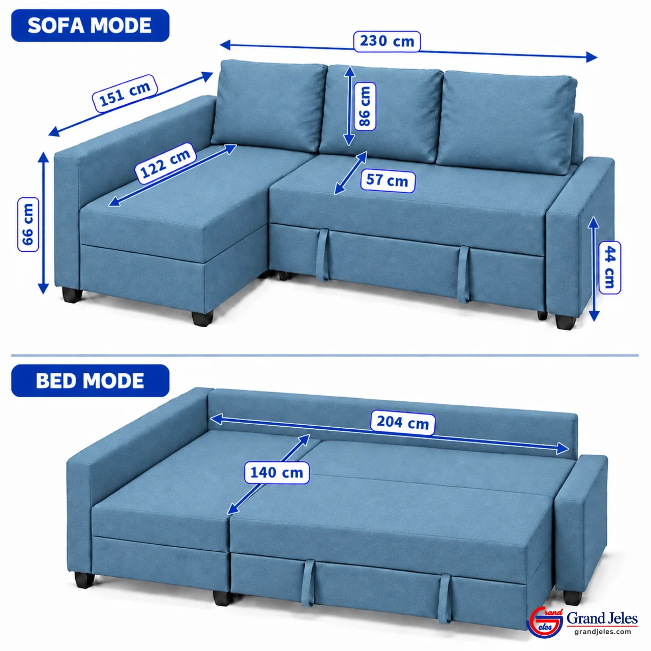 Blue Sofa Bed – IKEA Friheten - Image 5