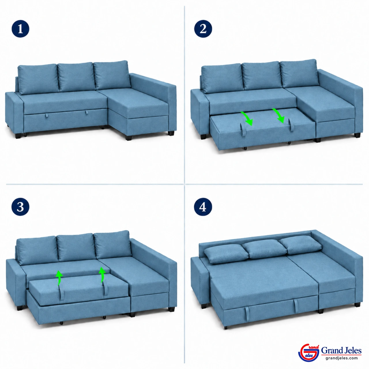 Blue Sofa Bed – IKEA Friheten - Image 9