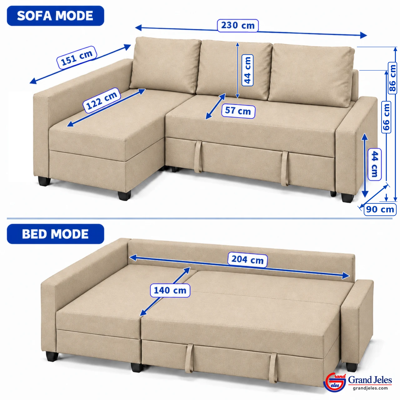Beige Sofa Bed – IKEA Friheten - Image 9