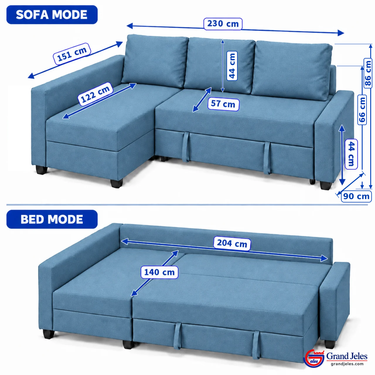 Blue Sofa Bed – IKEA Friheten - Image 9