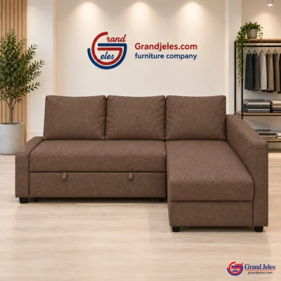 Workshop Refurbished Brown Sofa Bed IKEA Friheten sofa bed at the Grand Jeles workshop