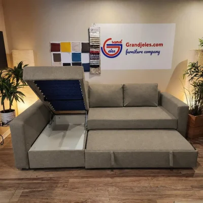 Dark Beige Sofa Bed IKEA Manstad
