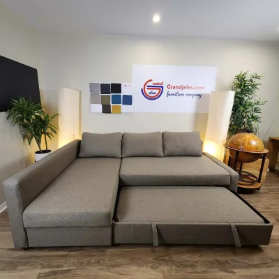Dark Beige Sofa Bed – IKEA Friheten