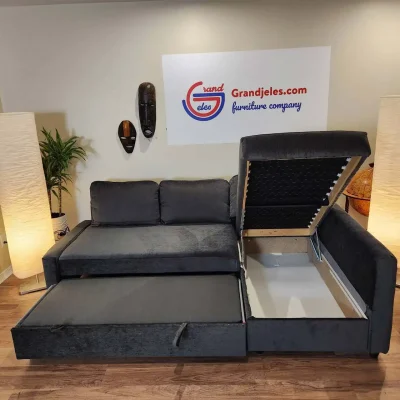 Dark Gray Velvet Sofa Bed – IKEA Friheten